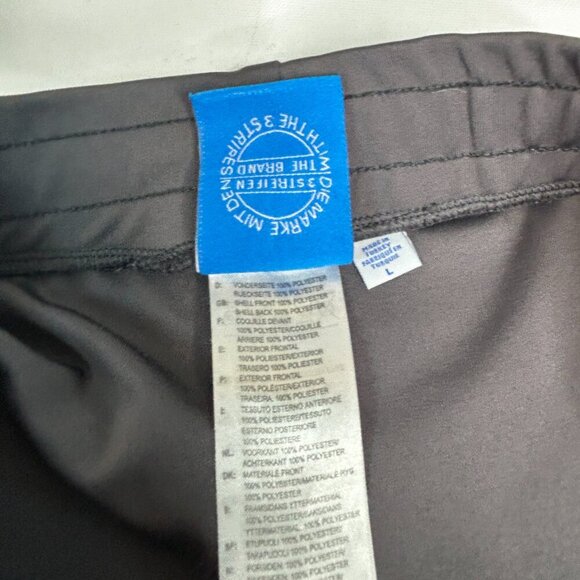 Rare Adidas 3 Stripe Men's Gray Track Pants with Silver Symbol and Buttons SZ L - Picture 7 of 11